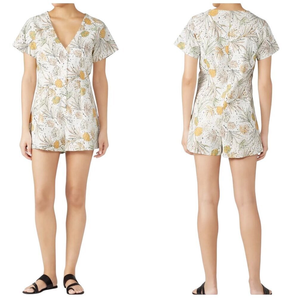 MINKPINK Wild Coast Linen Blend Romper Size Small